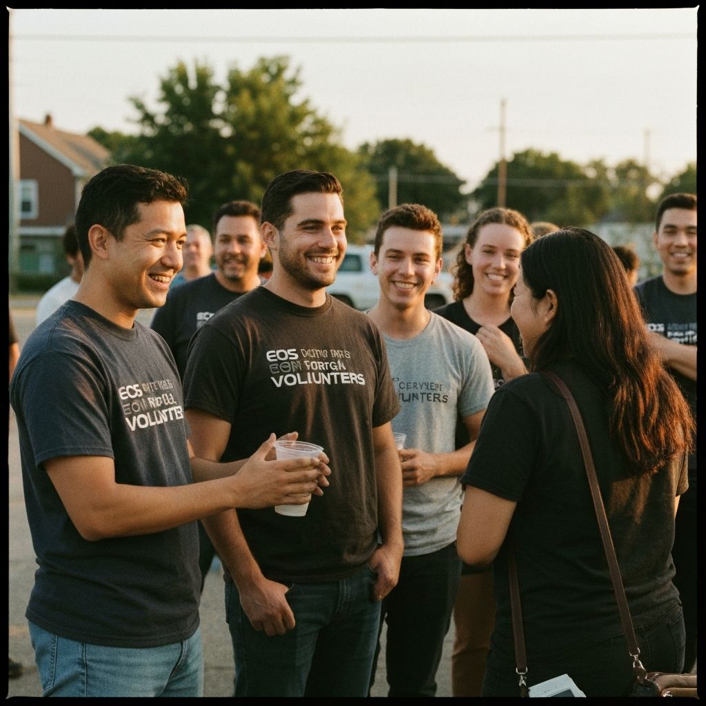 A group of nonprofit volunteers and community members standing together